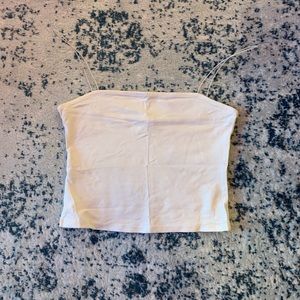 White Crop Tank, Bungee Straps